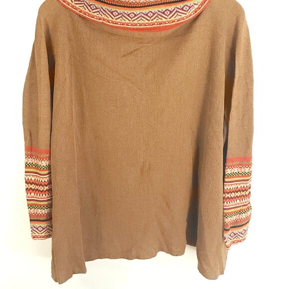 Andean Design Turtleneck Poncho Sweater Women's S/M? Multicolor 100% Baby Alpaca - Picture 6 of 7